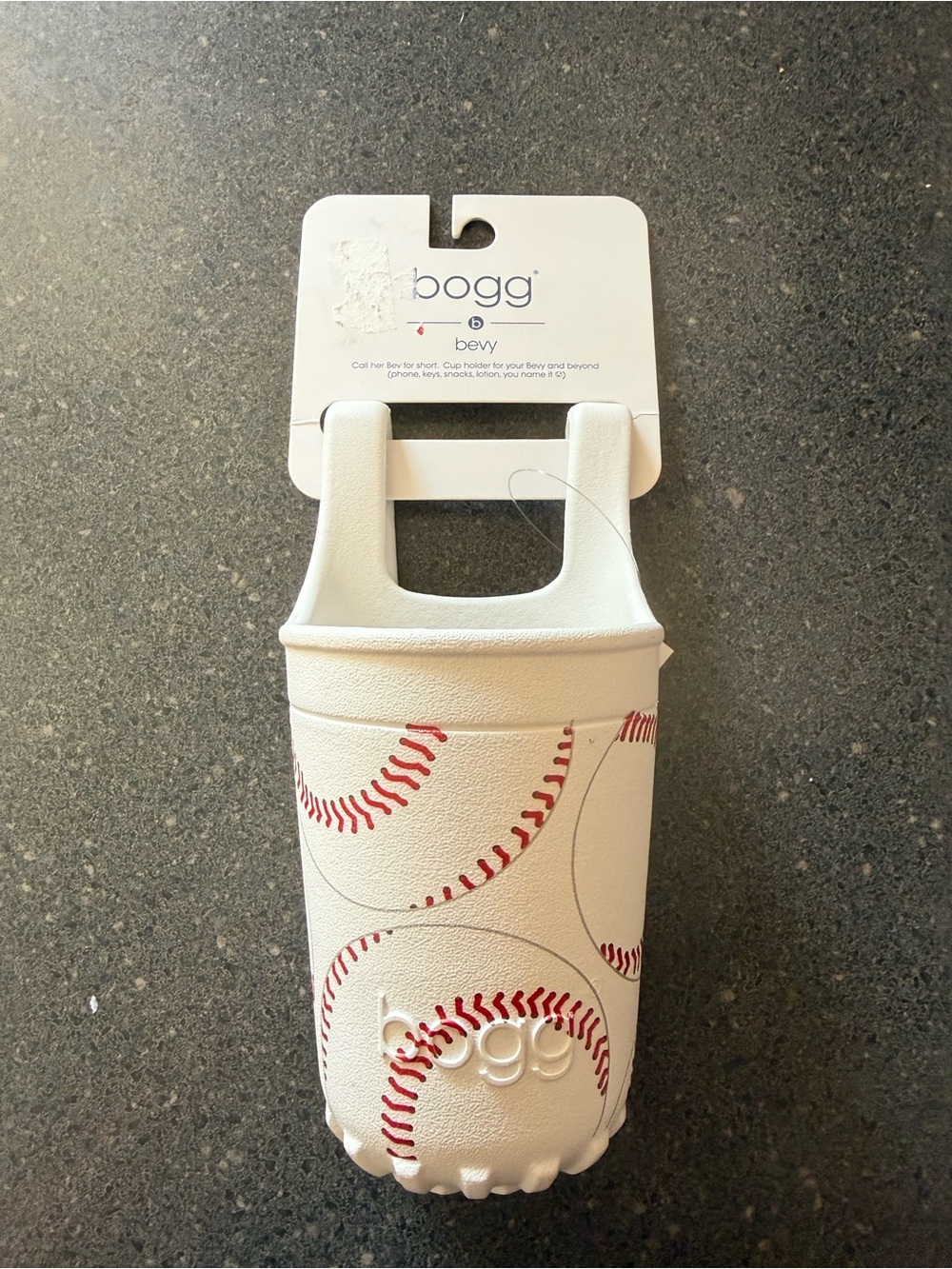 Bogg Baseball Print White Cup Holder
